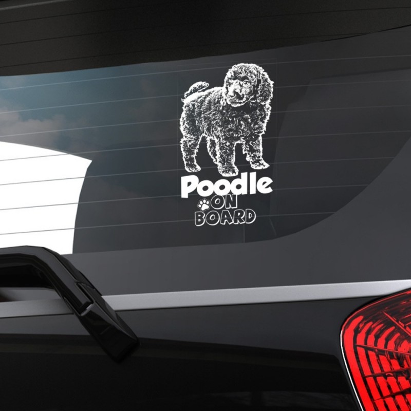 Car Window Sticker, Poodle Clear Vinyl Decal On Board for Art Print Dog ...